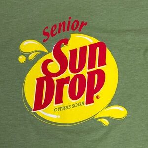 Retro Style Senior Sun Drop Graphic Tee Size S Unisex Graduation Citrus Soda Pop